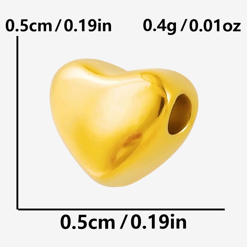 6/12pcs Big/Small Hole Star Heart Pea Real Gold Plated PVD No Fade Stainless Steel Beads For Jewelry Making Supplies Spacer Bead