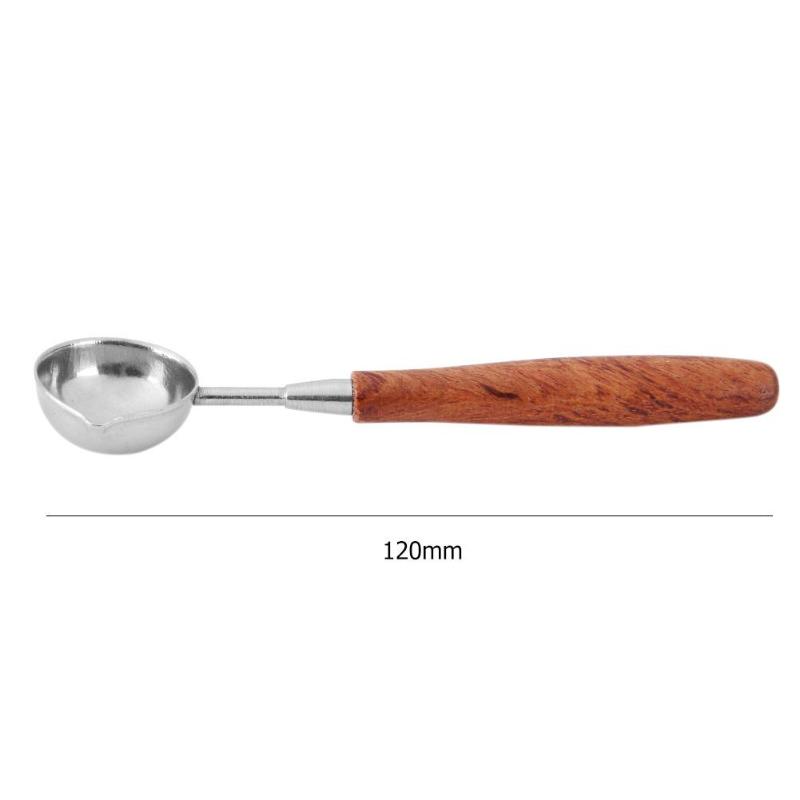 Łyżeczka do wosku do pieczęci na gorąco z drewnianą rączką, retro łyżeczki do stemplowania woskiem, zaproszenia, stempel dekoracyjny, rękodzieło