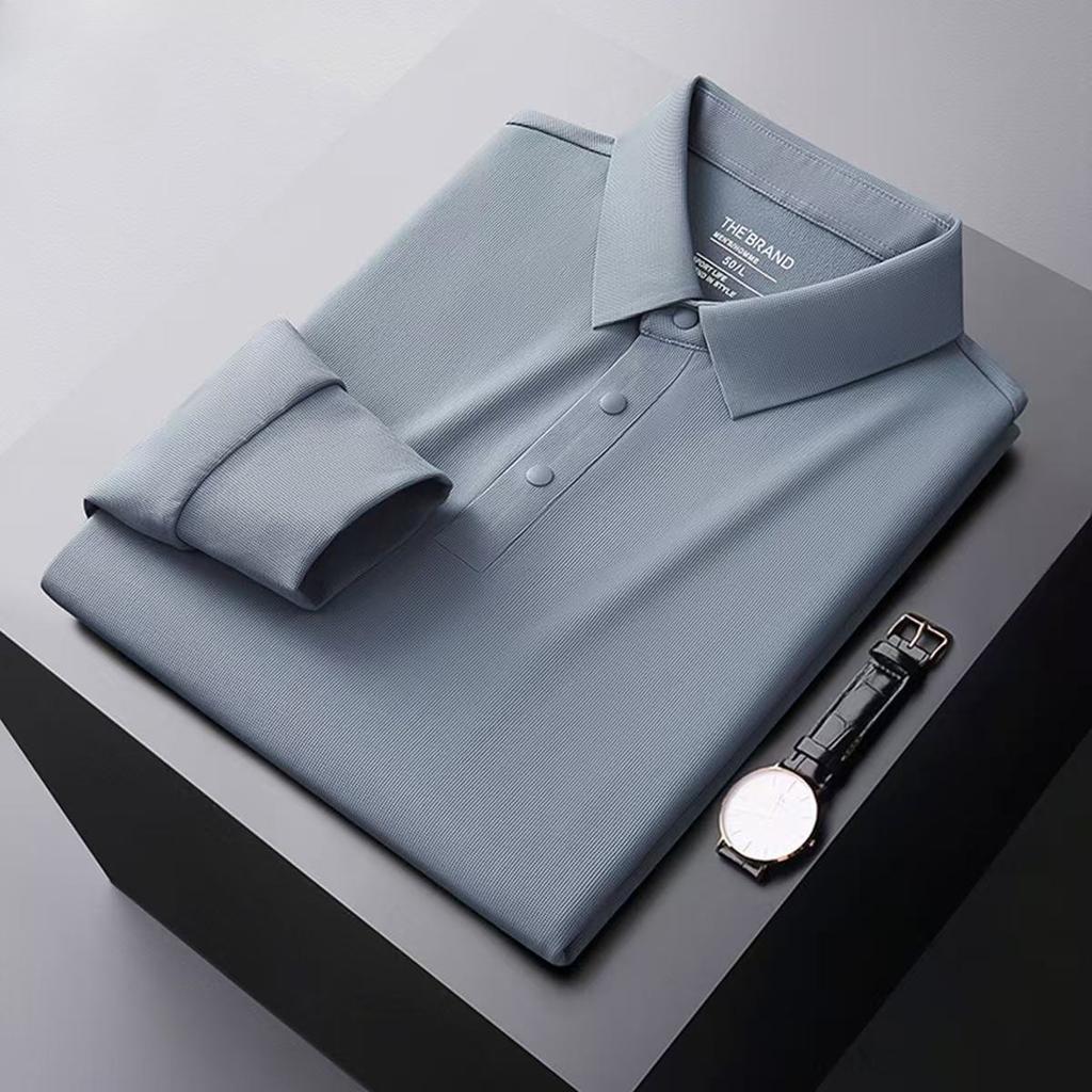 TrendHub Men's Autumn Winter Half-zip Seamless T-shirt  Men's Solid Color All-match