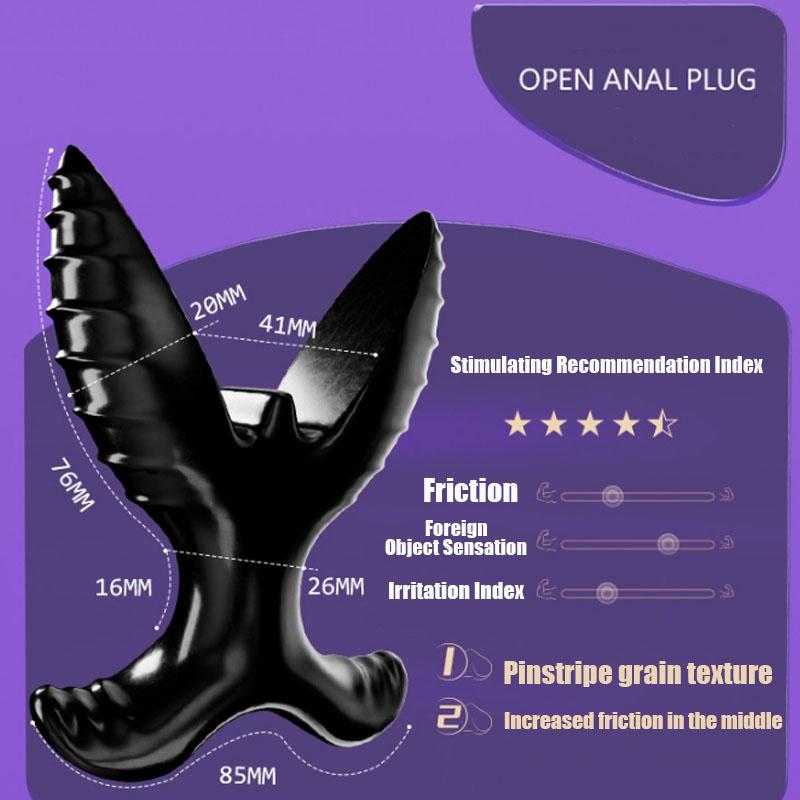 10 Frequency Vibration 4 Sizes Silicone Anchor Flared Expanding Butt Plug, Ass Expander Stimulator for Men, Women or Couples