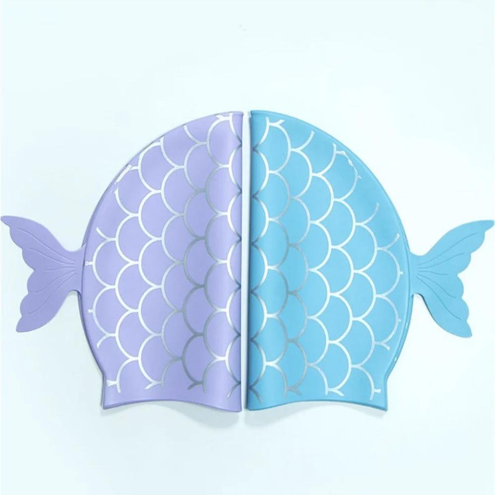Mermaid Tail Children Swimming Cap Waterproof Swim Pool Hat Girls Swim Hat  Kids