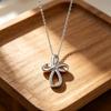 Ladies' Infinite Symbol Cross Pendant Necklace, Minimalist Twist Design, Suitable for Daily Wear and Gift Giving