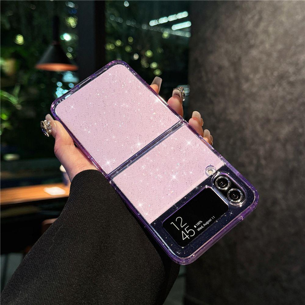 Applicable To Zflip5 Mobile Phone Case Folding and Colorful Samsung Galaxy Zflip4 Transparent Shell Gradient Magnetic Case