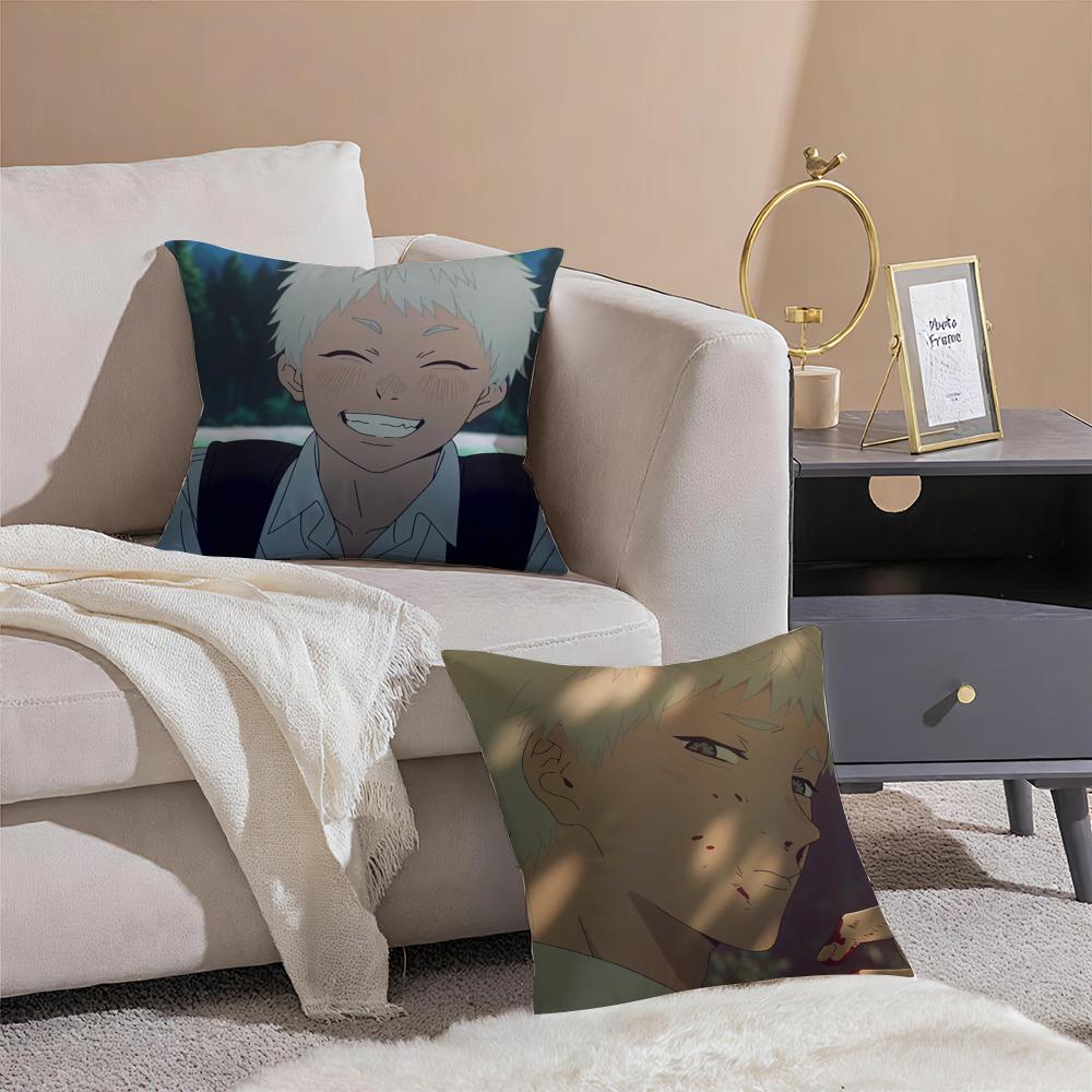 Anime The Summer Hikaru Died Cushion Cover Pillowcase Short Plush Invisible zipper Room Sofa Cushion Cover