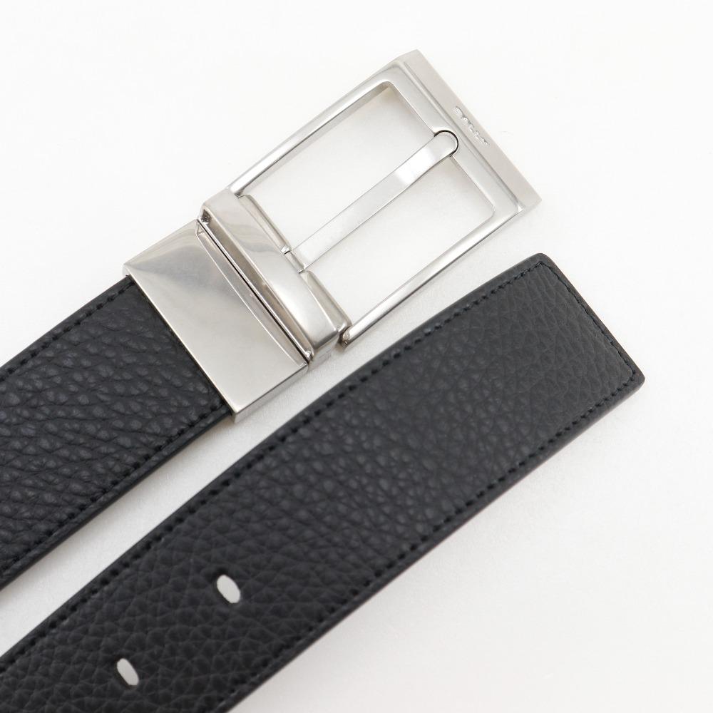 BALLY Shiffy Reversible belt MBB02L VT484 Black / grey Calfskin mens Used