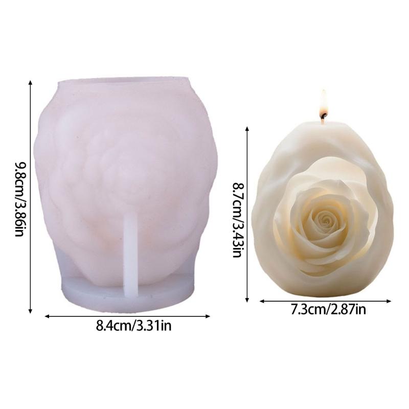 Rose Flower Silicone Molds for Epoxy Resin Making Candle Soap Heat Resistant Easy Demolding Flower Shape Silicone Mould