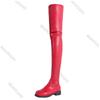 Fashion Sexy Over The Knee Boots Ladies Autumn Shoes Punk Style Black Red Platform Mid Heel Leather Side Zipper Thigh High Long Boots