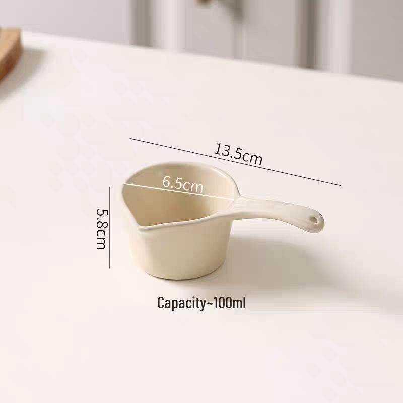 Ceramic Tomato Sauce & Black Pepper Dipping Dish with Handle, Espresso Cup, Creamer.