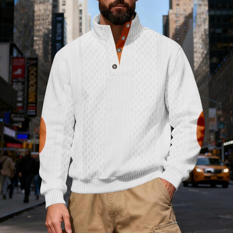 

Осень и зима 2025 Новая свободная ретро толстовка кэжуал со стойкой S белый