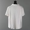 2Pcs/Set Casual Outfit for Men, Lapel Short Sleeve Shirt And Elastic Waist Loose Long Pants, Summer Ultra-Thin Ice Silk Outfit for Home And Daily Wear
