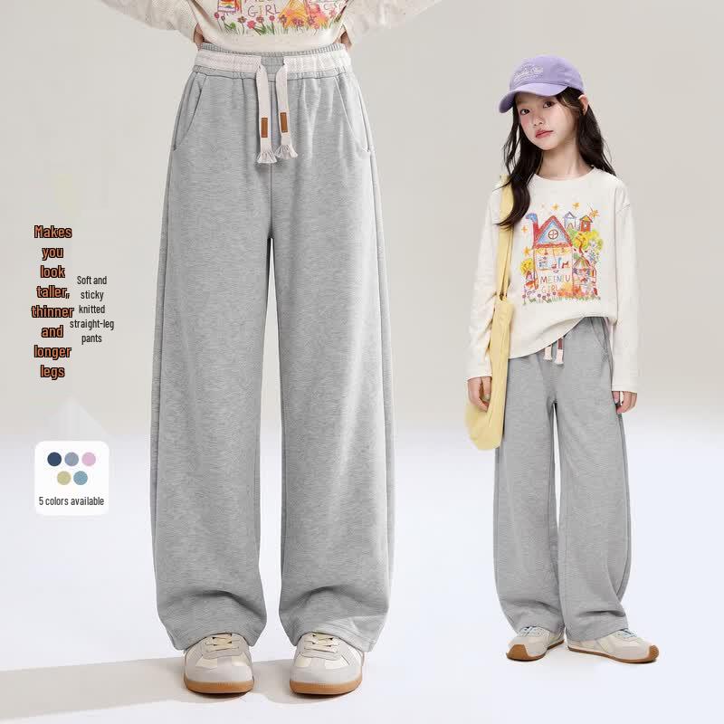 Girls School Essential Wide-Leg Casual Pants 150