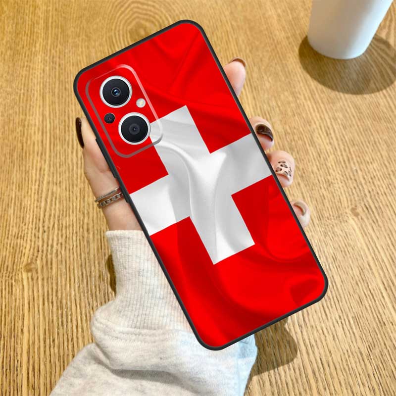 Switzerland Swiss Flag Funda For OPPO Reno 7 8 Lite 14 F 13F 12F 11F 13 12 11 10 Pro OPPO Find X9 X8 X6 X5 Pro Case