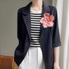 Badge Suit Collar Pin Korean Style Rhinestones Brooch Fashion Large Flower Camellia Brooch  Women