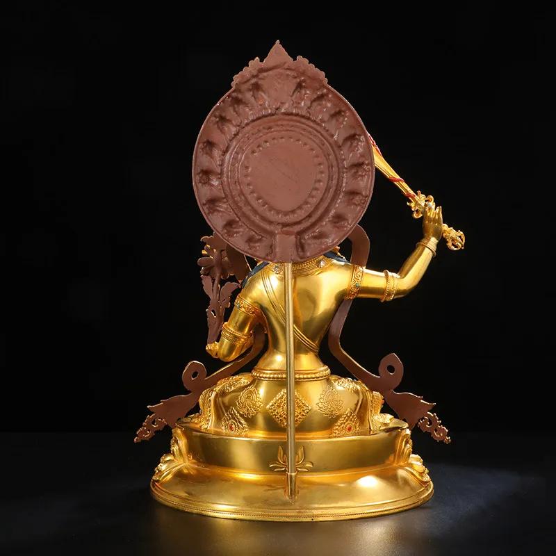 Boutique Tibet Tibetan Copper Tantra Copper Gilt Manjushri Bodhisattva Tabletop Ornament
