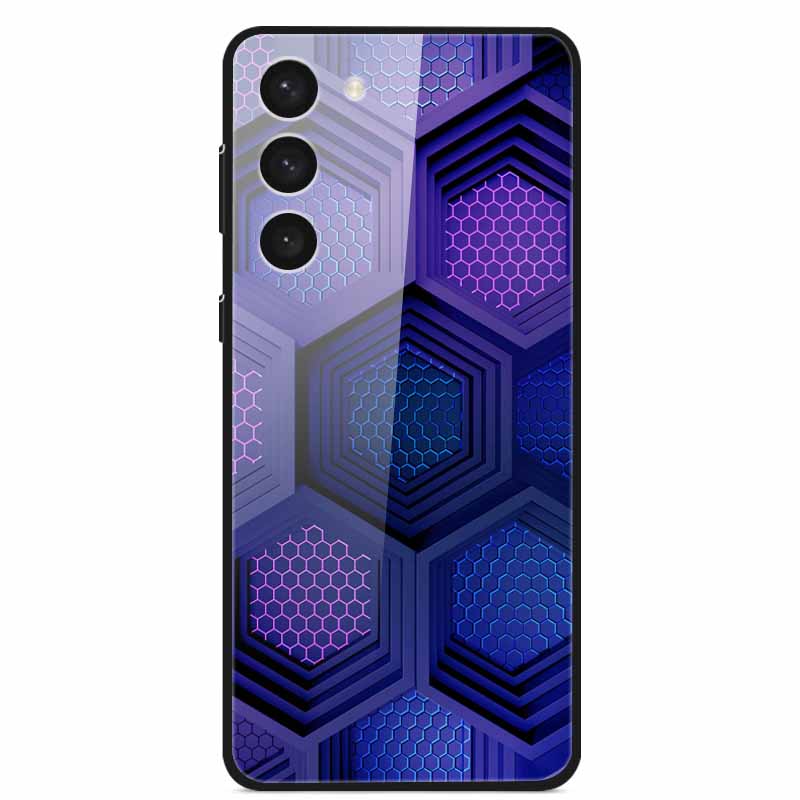Tempered Glass Case For Samsung S23 Plus 5G Cover Galaxy S 23 Space Hard Back Coque For Samsung S23 Ultra S23+ Bumpers Funda Cat