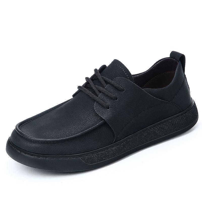 Leather shoes men's leather spring and autumn retro casual shoes men's shoes non-slip breathable high-end men's single shoes