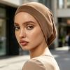 Headscarf Inner Hat Mercerized Cotton Soft Breathable Sweat-Wicking Base Hat High Elasticity No Pilling Fading Headscarf Liner