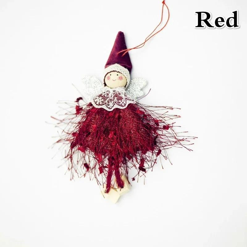 

Рождественские украшения Подвеска Креативная Милая Кукла Ангела Кружевная Подвеска Украшение Окна Рождественская Елка Комната Предметы Домашнего Хозяйства красный