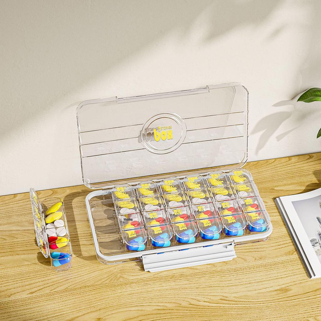 7-Day Travel Pill Organizer: Large Print, Three Daily Reminders for Elderly