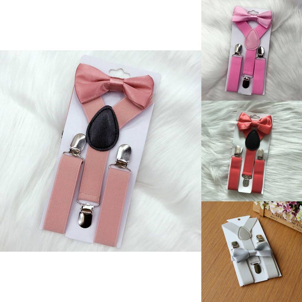 Set adorabil de papion și bretele pentru copii cu bretele elastice reglabile