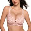 Sexy Leopard Bra Full Coverage Wirefree Bra for Women Plus Size Comfort Push Up