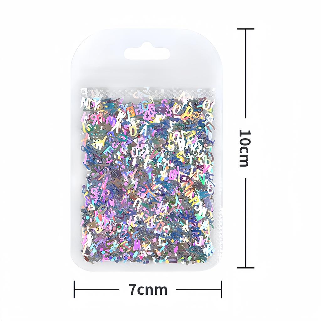 Holographic Glitter Laser Letters Flakes Resin Sequins Fillers Epoxy Resin Filling Crafts Nail Glitter Jewelry Making Supplies