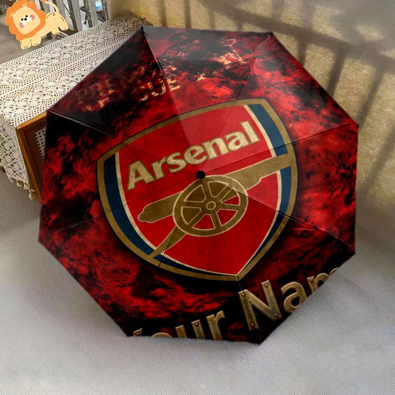 1 PC Automatic Folding Umbrella - Arsenal F Custom Name Pattern, Portable & Foldable Design with 8 Ribs, Christmas Birthday Gifts