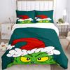 3Pcs Grinch Christmas Hat Bedding Sets For All Sizes New 3D Printed Bed Cover Comforter Duvet Cover Pillowcase Bedroom Decoration
