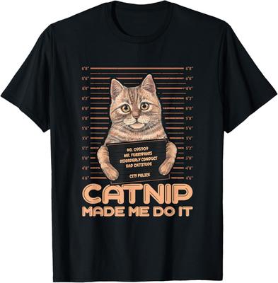 Katzenliebhaber T-Shirt - Lustiges Katzenminze Design für Katzenfans Grafische T-Shirts Harajuku Shirts Vintage T-Shirt