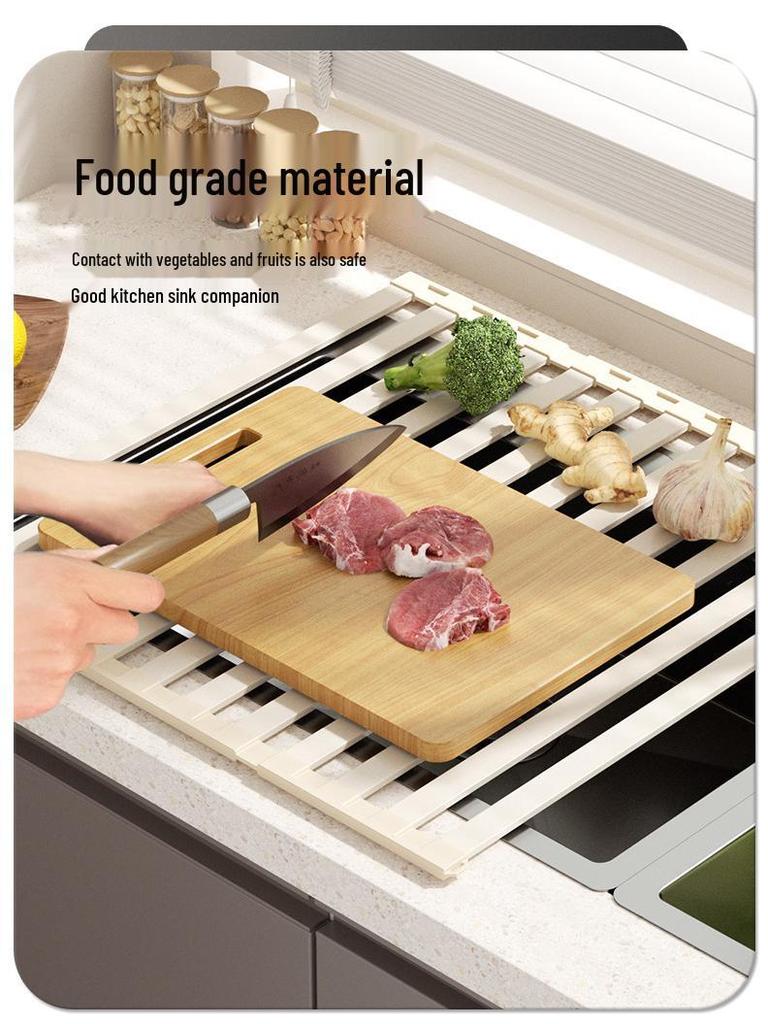 Foldable Silicone Sink Drain Rack for Dish Storage