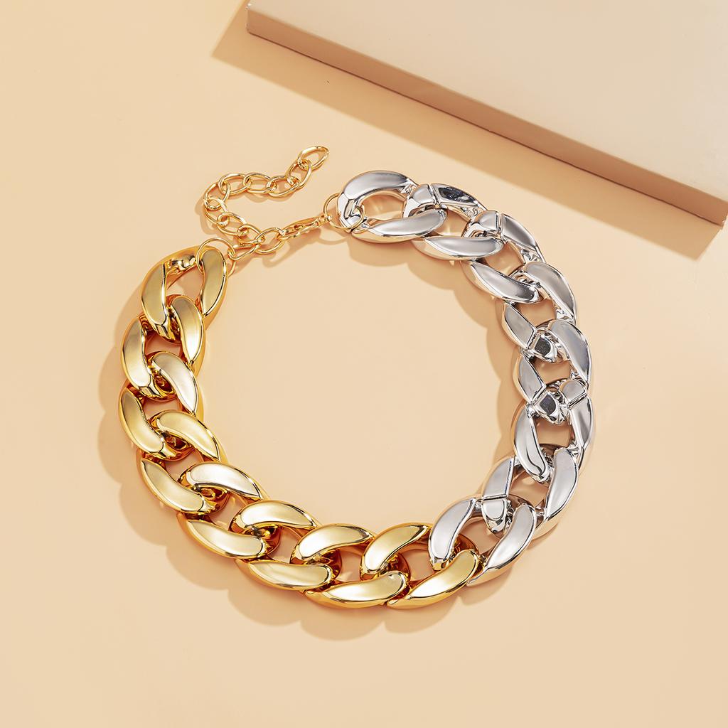 High Quality Exaggerated Acrylic Big Chain Necklaces Women Statement Hip Hop Twisted Chunky Thick CCB Link Choker Gothic Jewelry