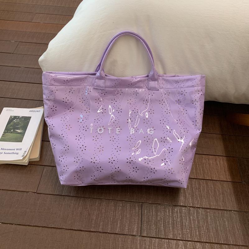 Large Capacity Transparent PVC Waterproof Tote Bag Women Commuter Handbag