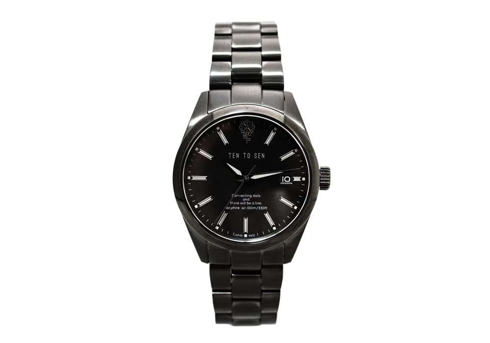 

Годинник TEN TO SEN, механічний автоматичний завод, зроблено в Японії, ЗРОБЛЕНО В ЯПОНІЇ CITIZEN MIYOTA 9015 Citizen, чорний, чоловічий