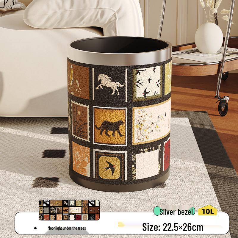 

Большое американское ретро мусорное ведро из кожи высокого класса для гостиной, спальни или кухни 22.5 x 26 cm