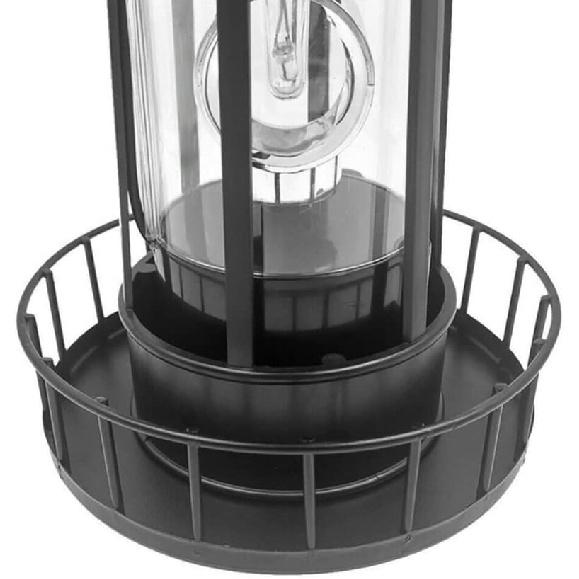 anso Solar Powered LED Rotating Lighthouse Night Light Outdoor Garden Home Decor Lamp (Black)