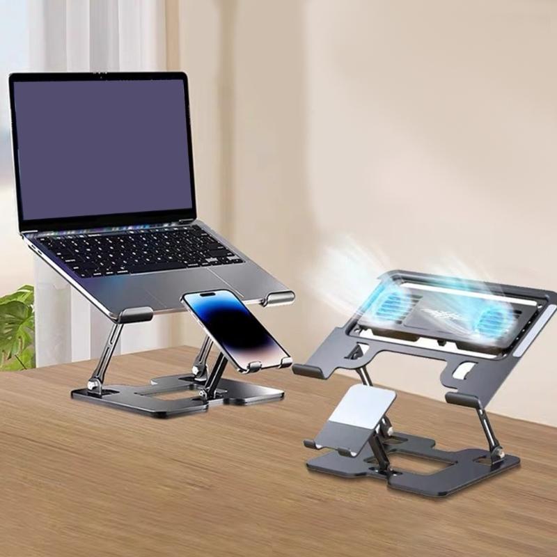 Adjustable Laptop Phone Cooling Stand 2 in 1 Foldable Laptop Tablets Holder For Laptop Ergonomic Adjustable Laptop Stand