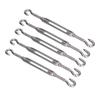 5Pcs Turnbuckle Hook and Hook Wire Rope Tension 304 Stainless Steel Shade Sail HardwareM10