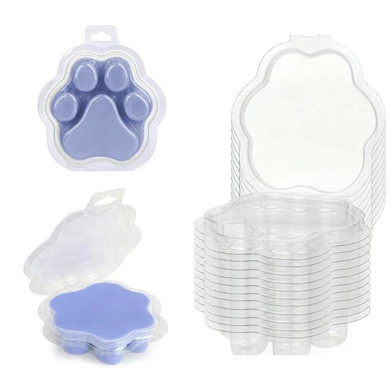 25Pcs Cats Claw Shaped Wax Melt Molds For Crafting Wickless Candle, Clear Melting Clamshell Molds for Soap Candle Making
