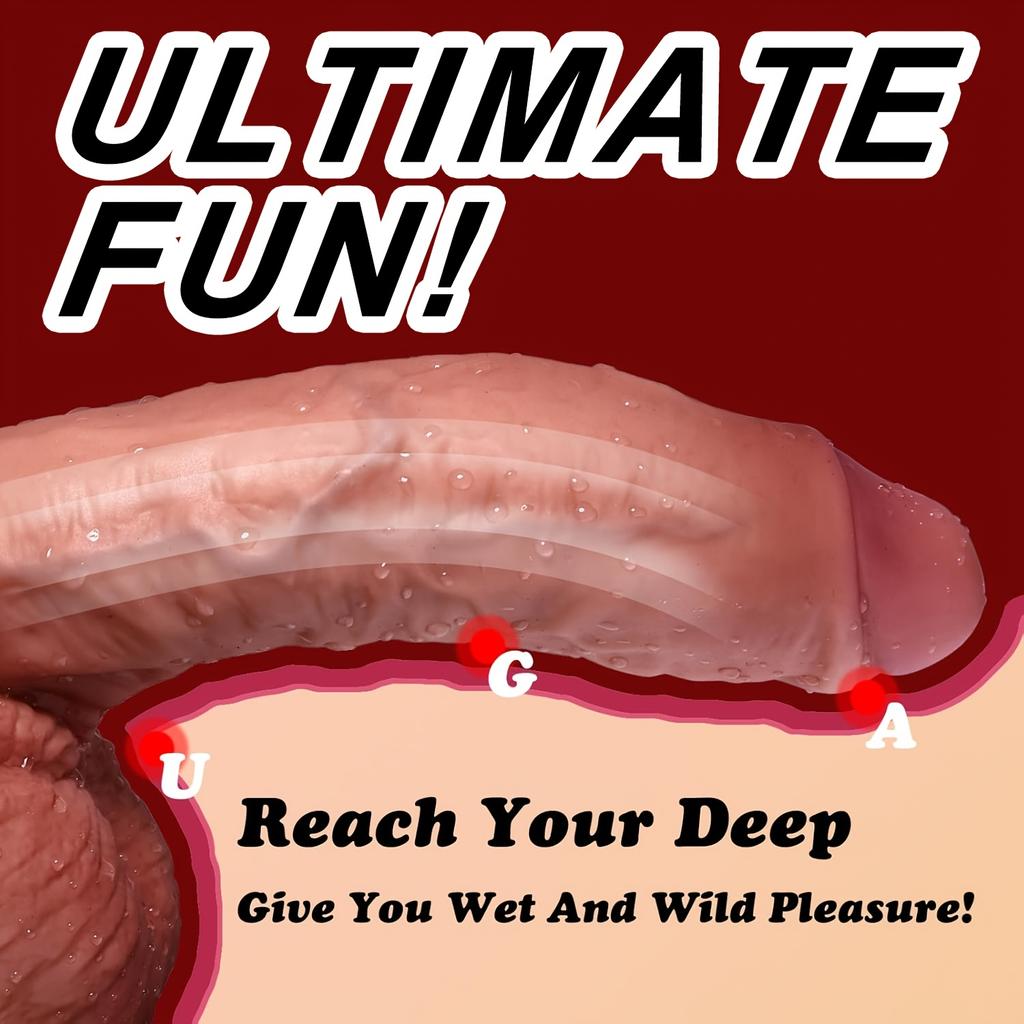 Dildo Realist din Silicon Lichid – Penis Moale, Flexibil cu Ventuză Puternică, Jucărie Adultă Reutilizabilă pentru Jucatul pe Punctul G & Anal, Pentru Bărbați & Femei Cupluri