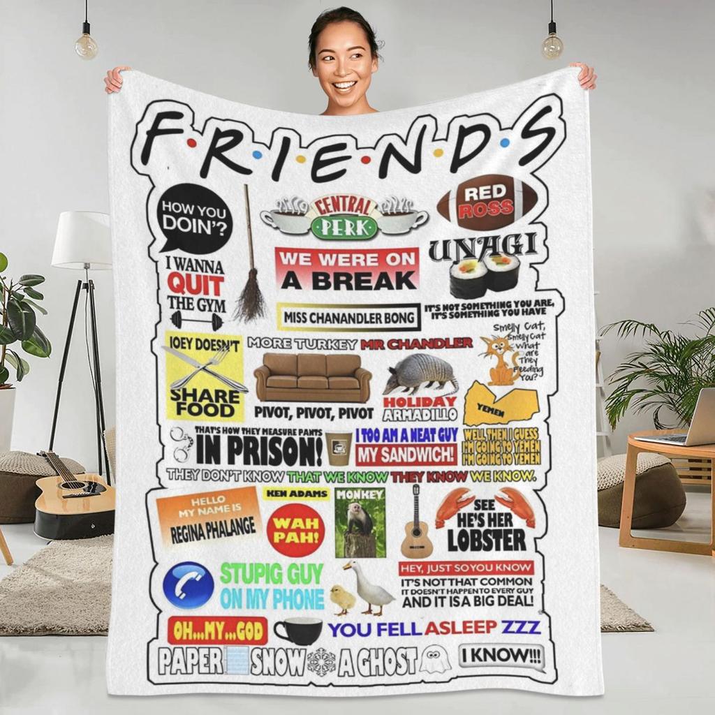 Přátelé TV Seriál Tepládeka Cartoon Central Perk Cestovní Plyšovádeka Zábavná Domácí Dekorace Flanelové Povlečení Pokrývka Postele
