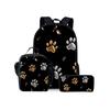 Set Tre Pezzi con Motivo Rottweiler Zainetti per Ragazzo e Ragazza Migliori Regali Cartone Animato 2D Borsa Scolastica per Bambini