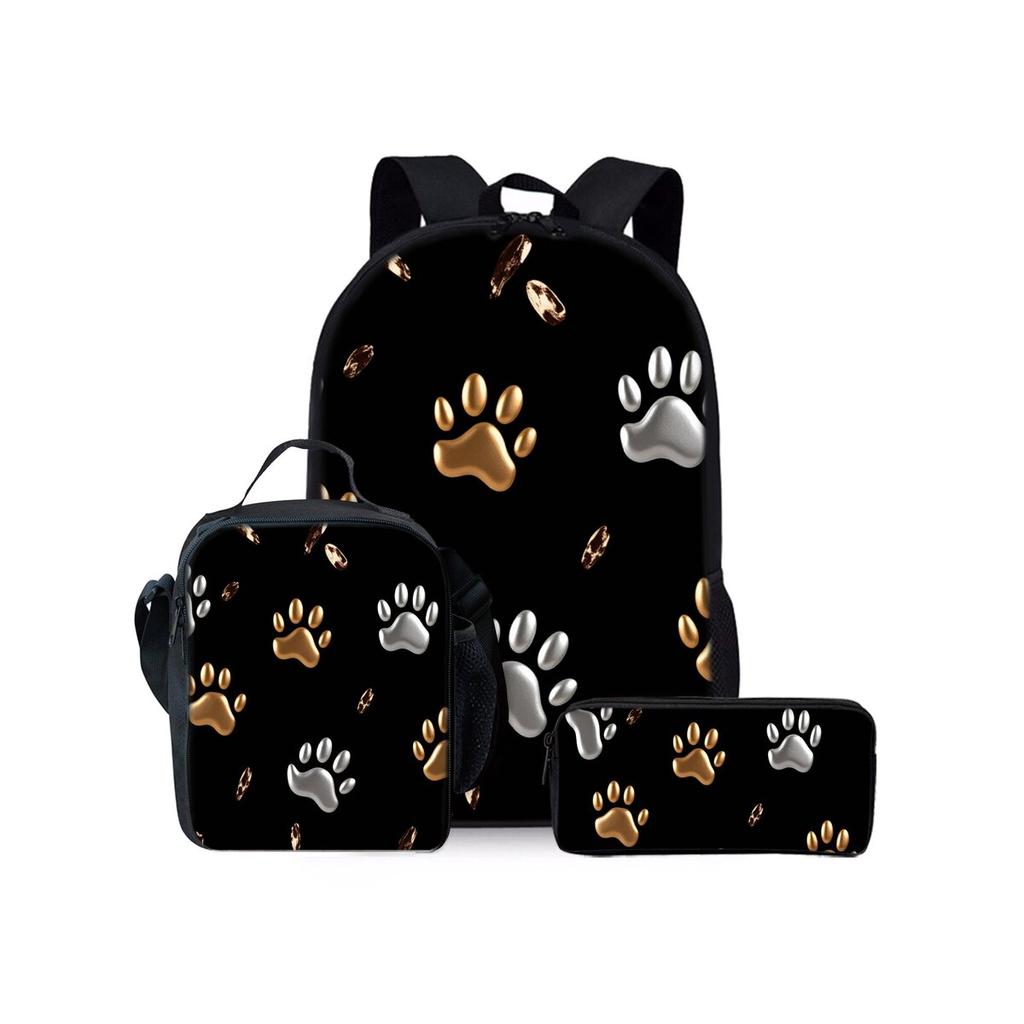 Set Tre Pezzi con Motivo Rottweiler Zainetti per Ragazzo e Ragazza Migliori Regali Cartone Animato 2D Borsa Scolastica per Bambini
