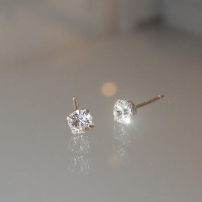 Modernlike Silver 925 Drum Cubic Zirconia Earrings