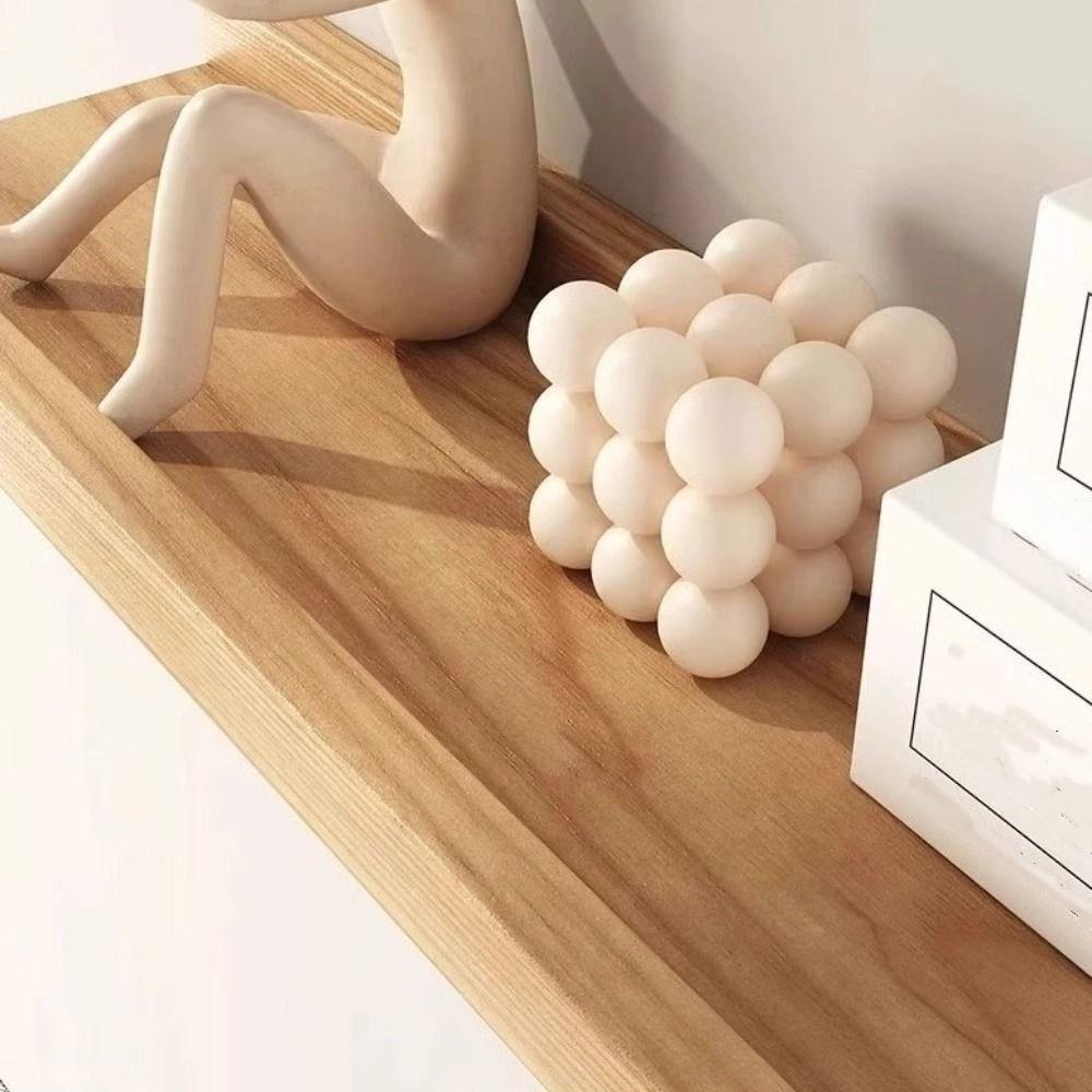Minimalist Style Wooden Floating Shelf Decorative Bookshelf Organizer  Kitchen