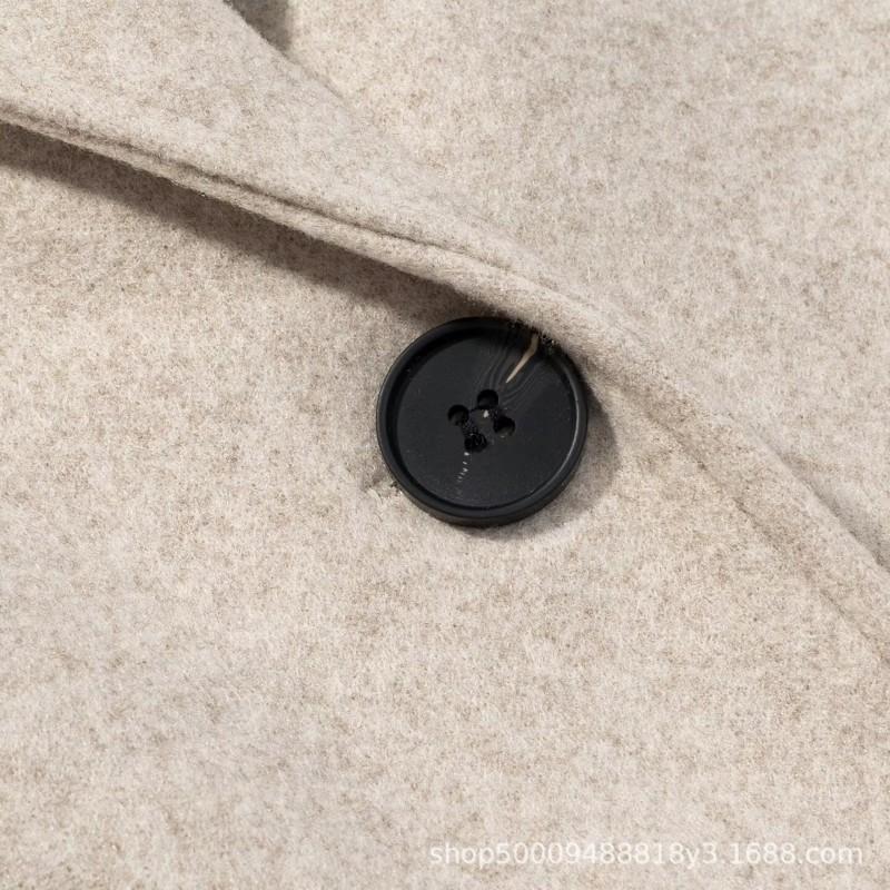 Womens Wool Blend Long Coat With Soft Padded Shoulders Minimalist Street Style Winter 2025