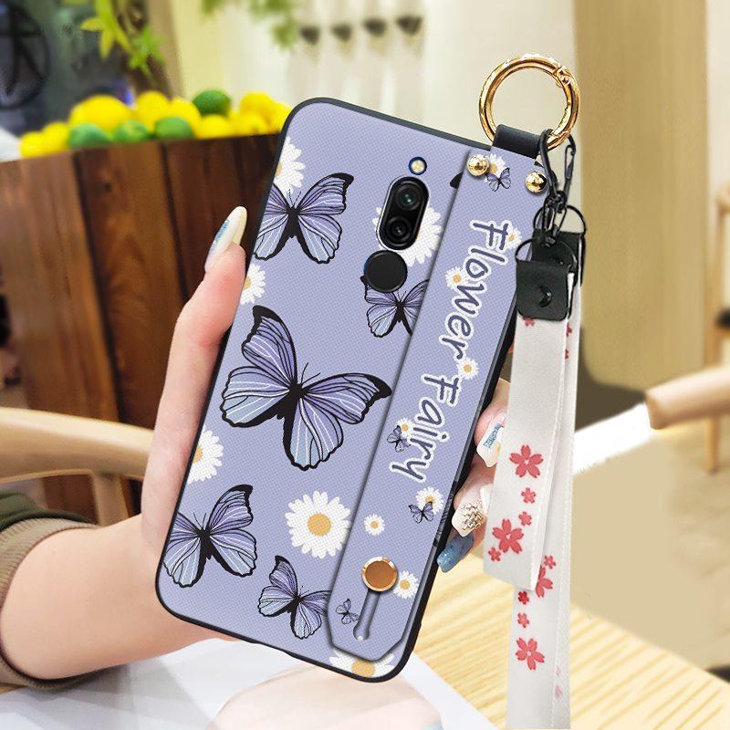 Soft case Lanyard Phone Case For Xiaomi Redmi 8 Ring Anti-dust Wristband Fashion Design Phone Holder Protective Silicone