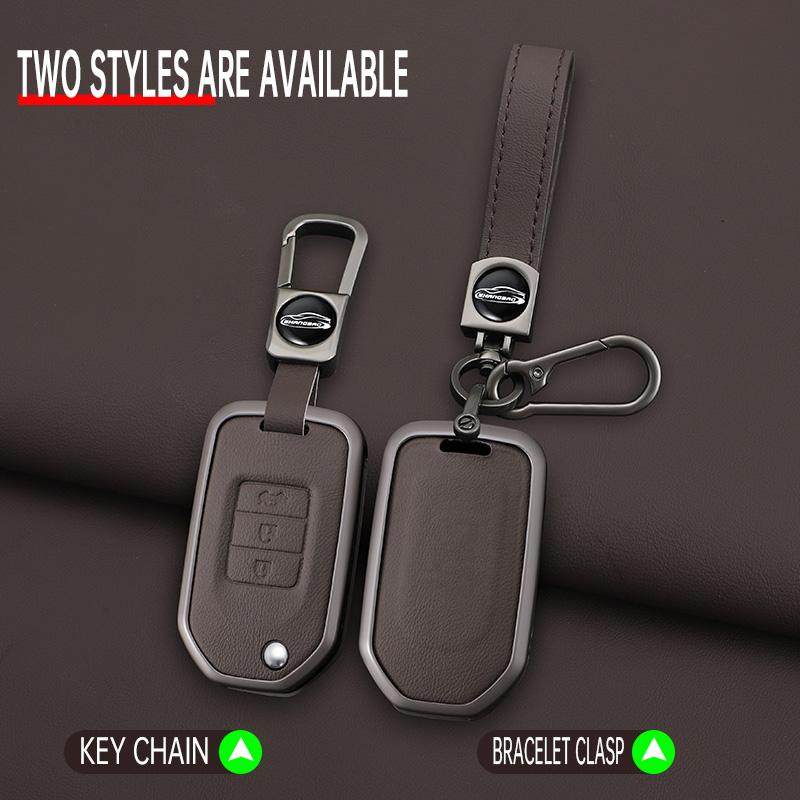 Interior Mouldings Zinc Alloy Car Key Case Cover Shell For Honda Civic Accord City Odyssey CR-V XR-V HR-V Vezel Jade Jazz Crider