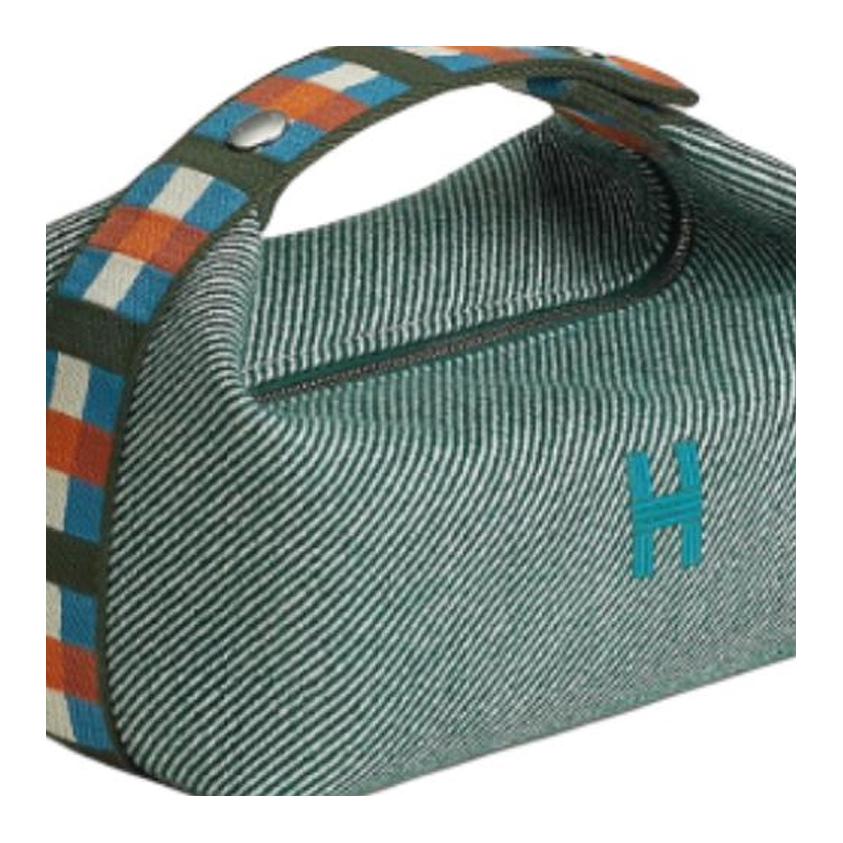 New HERMES Bride a Brac Canvas Bag Toiletry Bag Small Women's Dark Green H103802M03