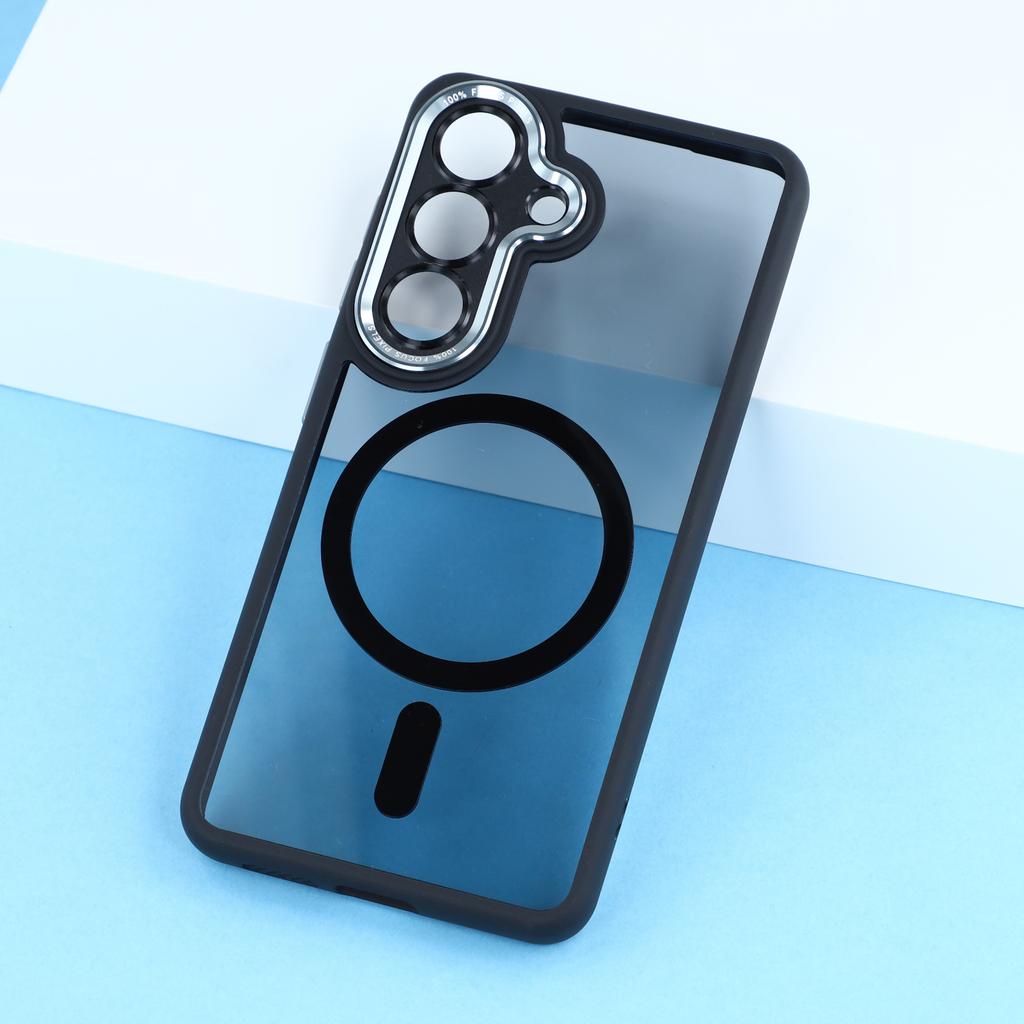For Samsung Galaxy S25 Magnetic Case TPU + Acrylic Hybrid Phone Shell