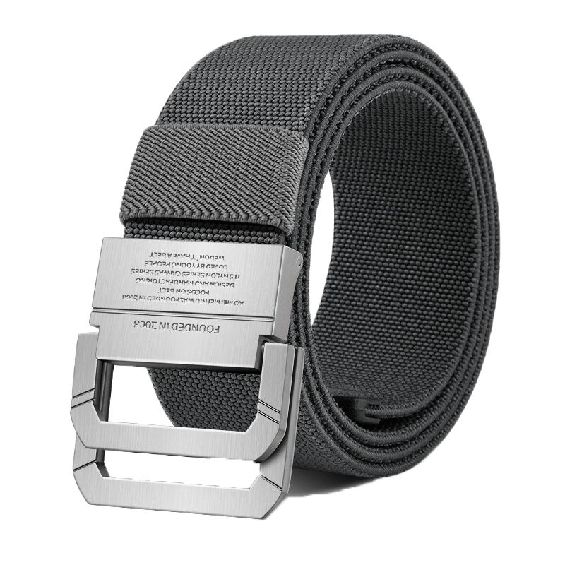 Men s Canvas Double Ring Buckle Elastic Belt 120cm (Adjustable)